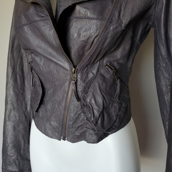 Anthropologie Elevenses Mysa Leather Moto Jacket Size XS - Picture 4 of 9